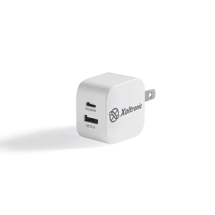 Xoltronic Dual-Port GaN Wall Charger – USB-C PD + USB-A QC, 38W