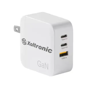 Xoltronic Triple-Port GaN Wall Charger – 65W Smart Power Split, USB-C×2 + USB-A